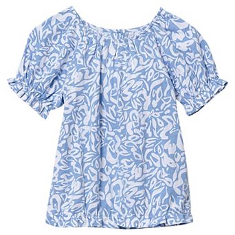 Girls 2-16 Lands' End Shirred Puff Blouse