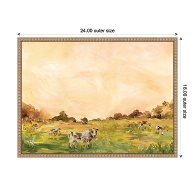 AQ Cows by Annie Quigley Framed Canvas Wall Art Print