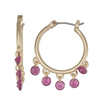 Nine West Gold-Tone Shaky Cry Click It Hoop Earrings