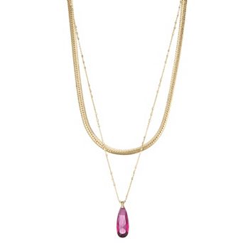 Nine West Teardrop Multi-Chain Necklace