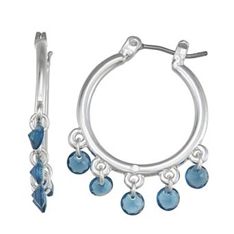 Nine West Shaky Cry Click It Silver-Tone Hoop Earrings