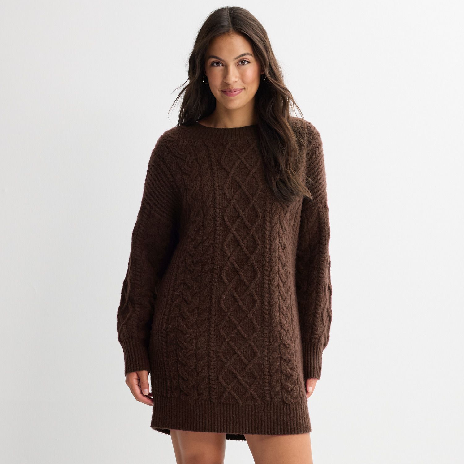Женское платье SO Juniors' SO® Cozy Cable Knit, цвет: Коричневый