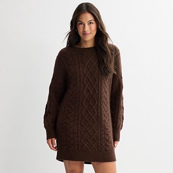 Juniors' SO® Cozy Cable Knit Dress