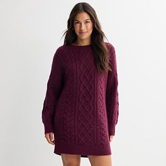 Juniors' SO® Cozy Cable Knit Dress