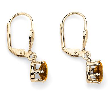 Simulated Birthstone Goldtone Drop Earrings