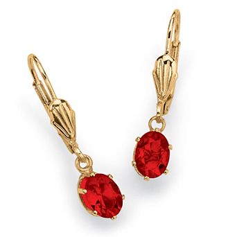 Simulated Birthstone Goldtone Drop Earrings