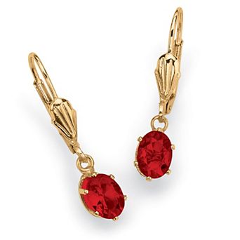 Simulated Birthstone Goldtone Drop Earrings