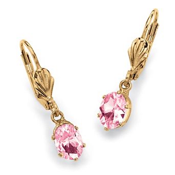 Simulated Birthstone Goldtone Drop Earrings