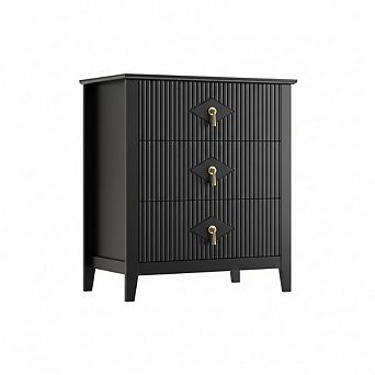 27.5" Wide Dresser with 3 Drawers, 150LB Strong Wood Bedside Table , for Bedroom, Living Room