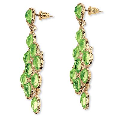 Simulated Birthstone Goldtone Chandelier Earrings