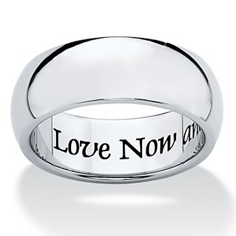 Stainless Steel Inspirational Message Wedding Band Ring 7mm