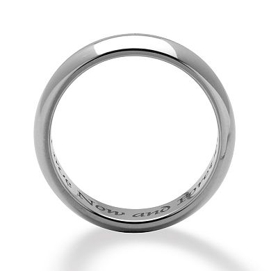 Stainless Steel Inspirational Message Wedding Band Ring 7mm