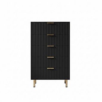 Modern 5 Drawer Dresser48" Tall Wooden Chest with Deep Storage,for Bedroom, Living Room, Kids Room