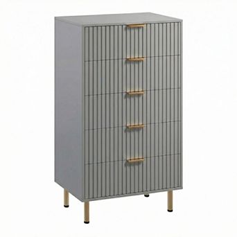 Modern 5 Drawer Dresser48" Tall Wooden Chest with Deep Storage,for Bedroom, Living Room, Kids Room