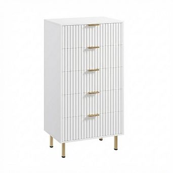 Modern 5 Drawer Dresser48" Tall Wooden Chest with Deep Storage,for Bedroom, Living Room, Kids Room