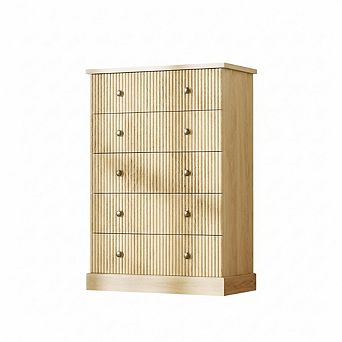 5 Drawer Dresser for Bedroom, Tall Vertical Chest of Drawers, for Clothing Storage in Small Spaces