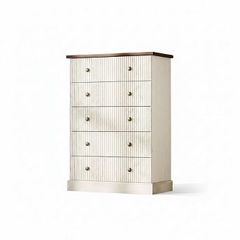 5 Drawer Dresser for Bedroom, Tall Vertical Chest of Drawers, for Clothing Storage in Small Spaces
