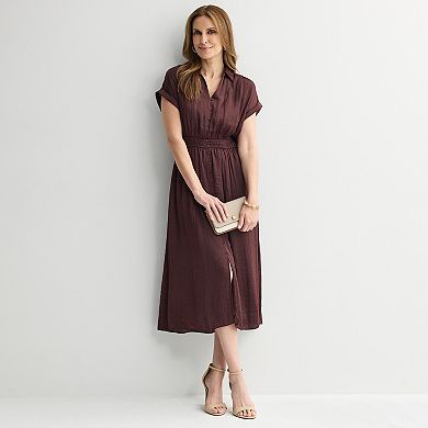 Women's Tracy Evans Short Sleeve Button Down Midi Dress