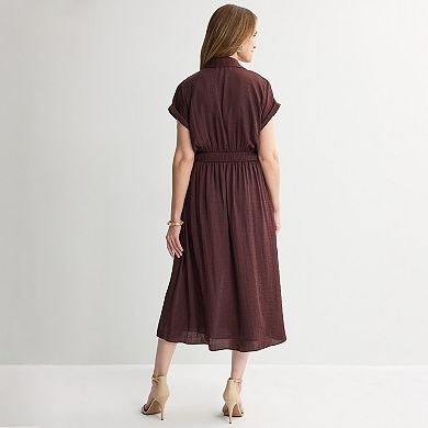Women's Tracy Evans Short Sleeve Button Down Midi Dress