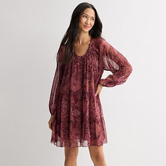 Women's Tracy Evans Raglan Nalloon Sleeves Tiered Mini Dress