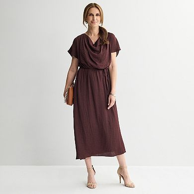 Women's Tracy Evans Satin Cowl Neck Cap Sleeve Maxi Dress
