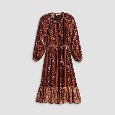 Women's Tracy Evans Tie Neck Midi Dress With Waist Tie