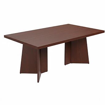 Modern Farmhouse Dining Table for 6-8,Large Rectangular Wooden Tabletop,Durable Metal Pedestal Legs
