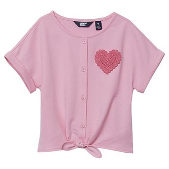 Girls 2-16 Lands' End Slouchy Button Front Terry Knit Top
