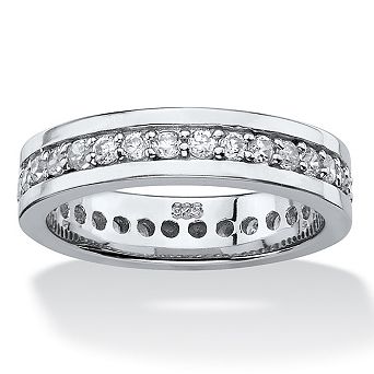 .80 TCW Round Cubic Zirconia Platinum-plated Silver Eternity Channel Ring