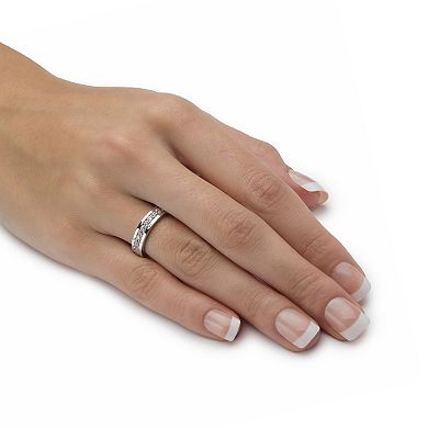 .80 TCW Round Cubic Zirconia Platinum-plated Silver Eternity Channel Ring