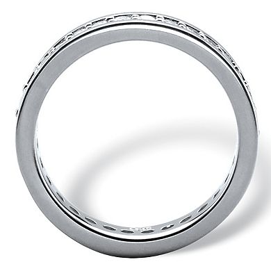 .80 TCW Round Cubic Zirconia Platinum-plated Silver Eternity Channel Ring