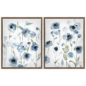 Deep In Blue I & II Canvas Wall Art Set of 2