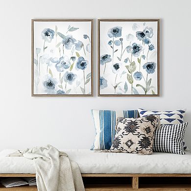 Deep In Blue I & II Canvas Wall Art Set of 2
