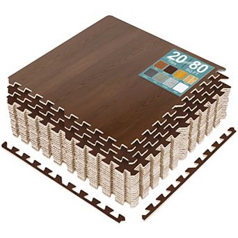 Sorbus 20 Tiles 80 Sq ft Interlocking Floor Foam Tile Mats - for Home, Playroom, Trade Show