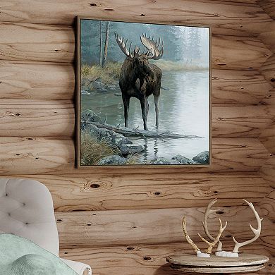 Quiet Water Moose Canvas Wall Art