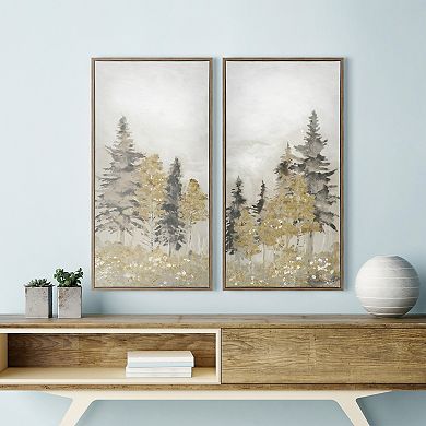 Gold and Indigo I Canvas Wall Art Set of 2
