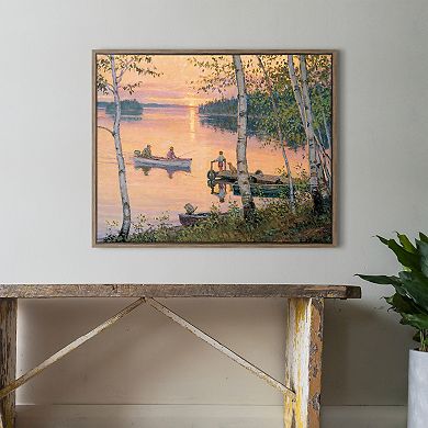 Lakeland Sunset Fishing Canvas Wall Art