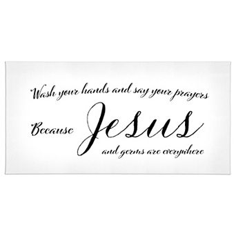 Wash Your Hands & Say Your Prayers Typography Canvas Wall Art