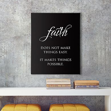 Faith Makes Things Possible Typography Canvas Wall Art