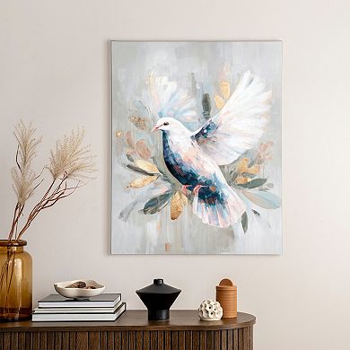 Abstract White Dove Canvas Wall Art