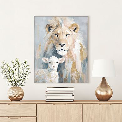 Lion & Lamb Abstract Canvas Wall Art