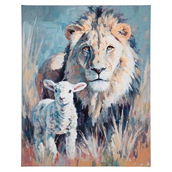 Lion & Lamb Pastel Canvas Wall Art