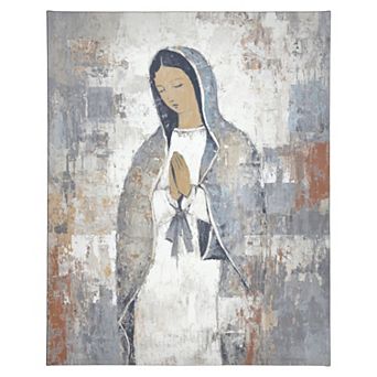 Abstract Virgin Mary Prayer Canvas Wall Art