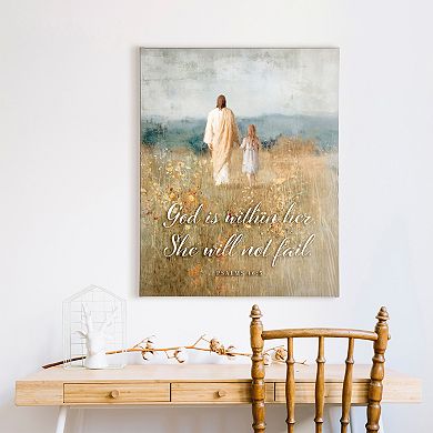 God Is Within Her Scripture Canvas Wall Art