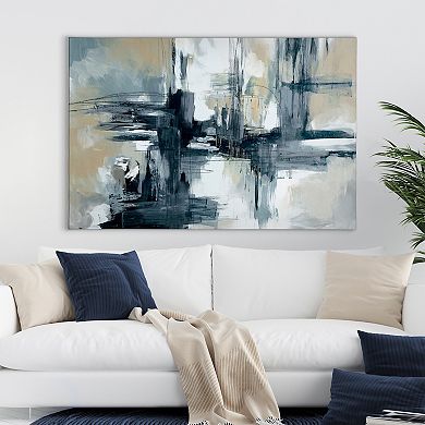 Neutral Abstract Cityscape Canvas Wall Art
