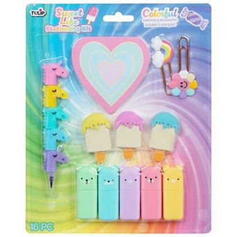 Tulip Sweet Life 16 pc Stationery Kit with Colorful Accessories