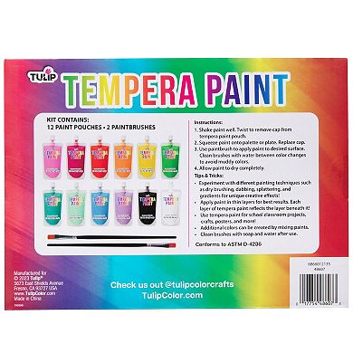 Tulip 12-Piece Washable Tempera Paint Kit