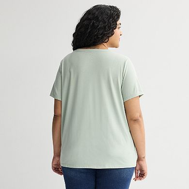 Plus Size Dream More Worry Less Short Sleeve Graphic Tee