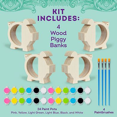 Tulip Piggy Bank 4-Piece Painting Kit