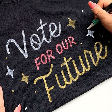 Tulip Glitter Fabric Paint Markers 5-Pack Permanent Fabric Markers